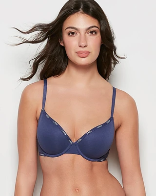 Lightly Lined Demi Logo Bra Dusk Blue