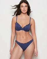 Lightly Lined Demi Logo Bra Dusk Blue