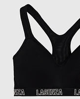 Medium Impact Logo Sports Bra Smoulder Black