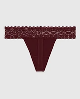 Thong Panty with Lace Trim