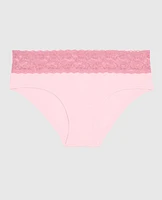 Hipster Panty with Lace Trim Pink