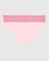 Hipster Panty with Lace Trim Pink