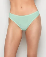 Thong Panty with Logo Trim Mist Green