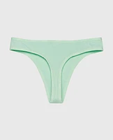 Thong Panty with Logo Trim Mist Green
