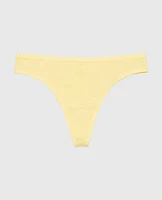 Thong Panty with Logo Trim Mellow Yellow
