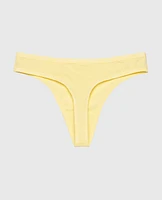 Thong Panty with Logo Trim Mellow Yellow