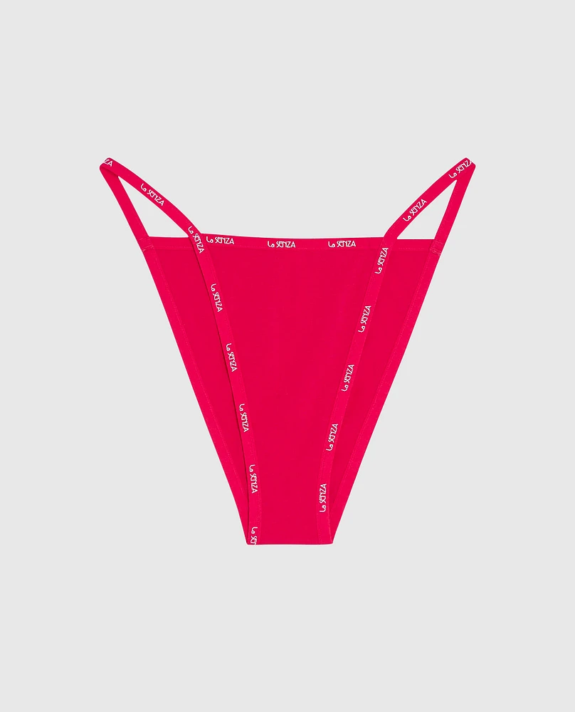 Culotte Cheeky avec bordure à logo rouge cosmo