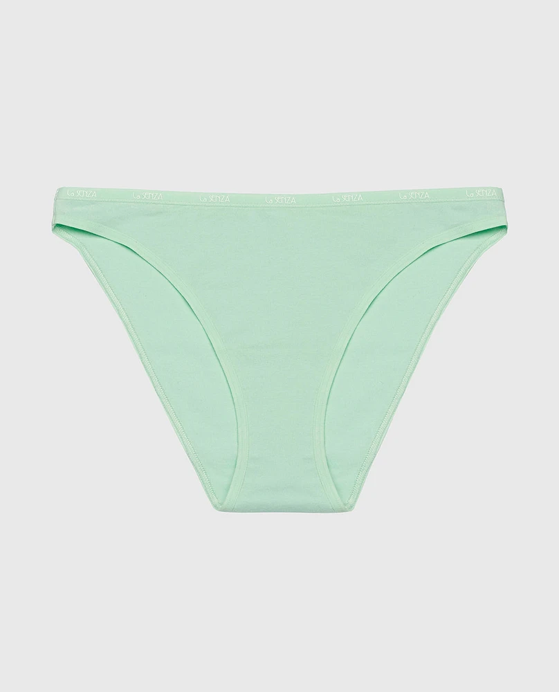 Bikini Panty with Logo Trim Mist Green