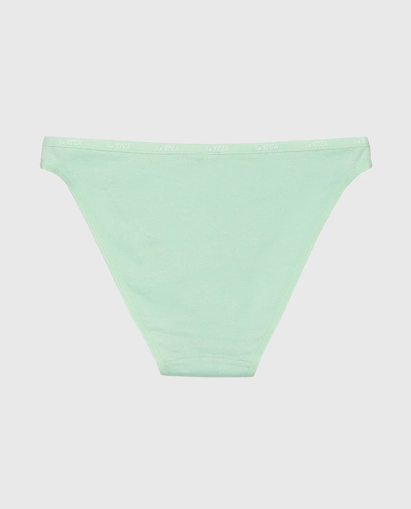 Bikini Panty with Logo Trim Mist Green