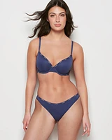 Bikini Panty with Logo Trim Dusk Blue