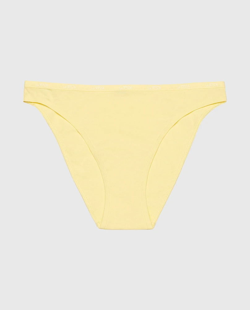 Bikini Panty with Logo Trim Mellow Yellow