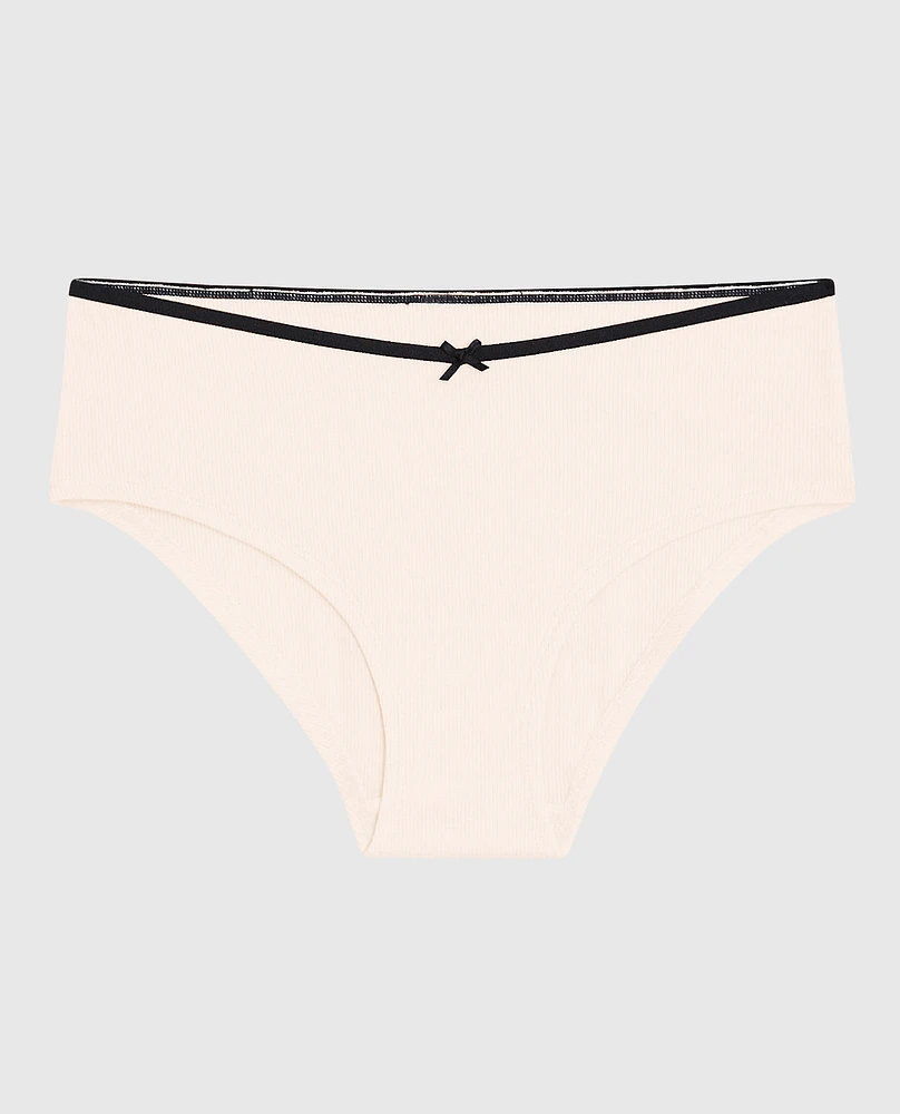 Ultrasoft V-Waist Ribbed Hipster Panty in Ivory Dawn