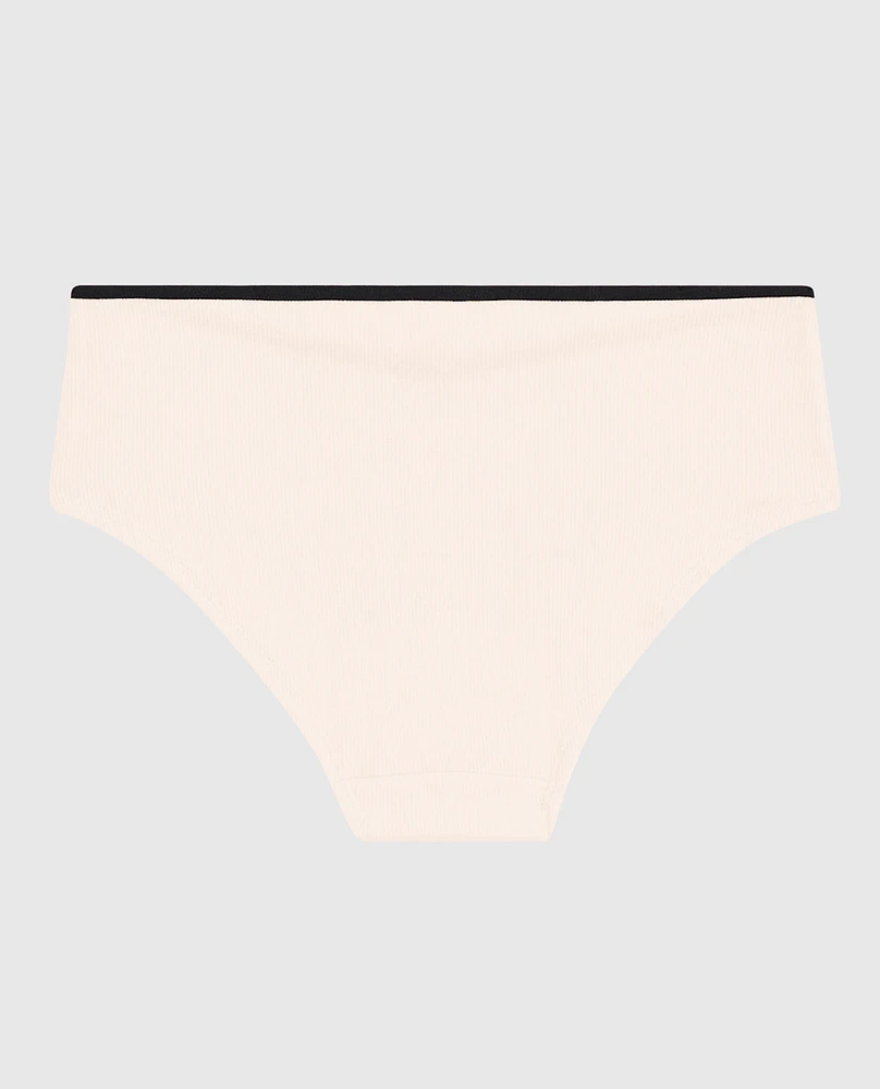Ultrasoft V-Waist Ribbed Hipster Panty in Ivory Dawn