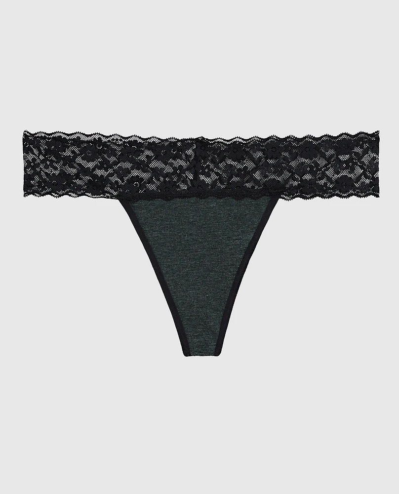Tanga de tous les jours avec bordure en dentelle
