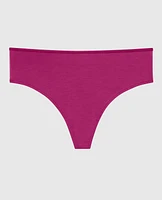 Ultrasoft High Leg Thong Panty in Outrageous Pink