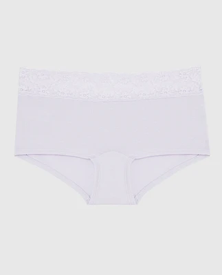 Boyshort Panty with Lace Lavender Cake