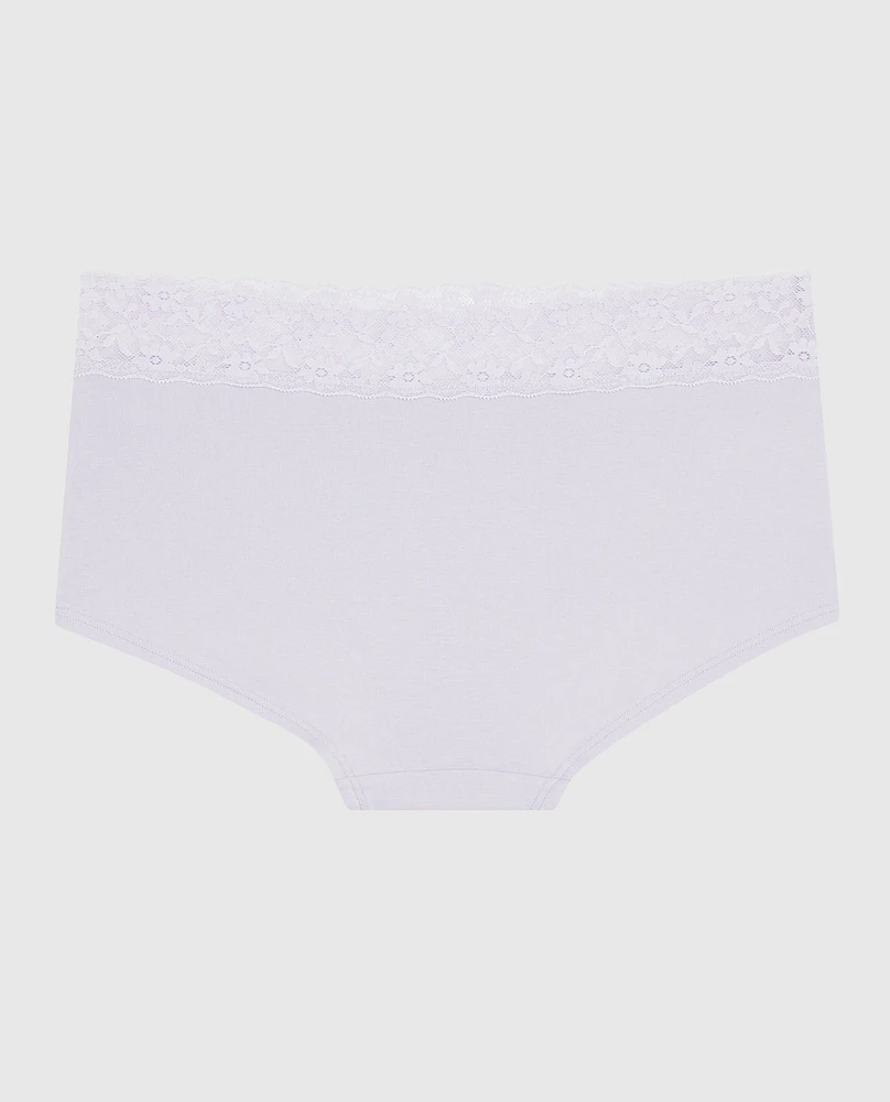 Boyshort Panty with Lace Lavender Cake