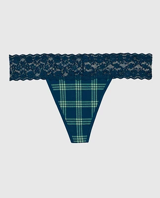 Thong Panty with Lace Trim