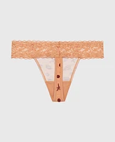 Thong Panty with Lace Trim She Sells Sea Shells