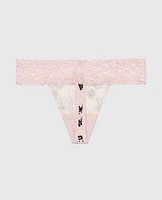 Thong Panty with Lace Trim Sand and Surf