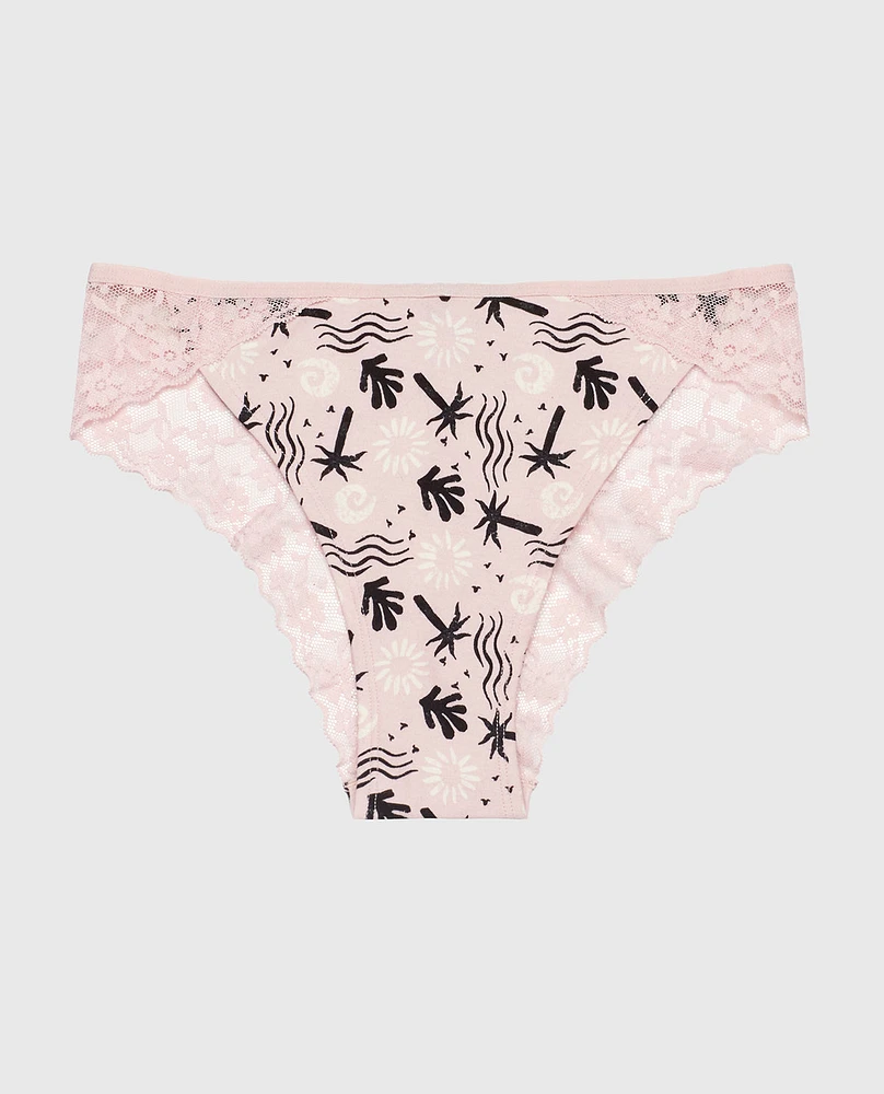 Cheeky Panty with Lace Trim Sand and Surf