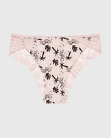 Cheeky Panty with Lace Trim Sand and Surf