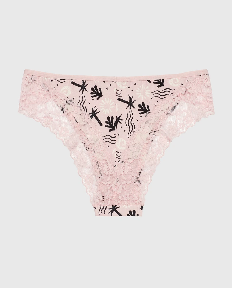 Cheeky Panty with Lace Trim Sand and Surf