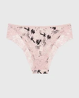 Cheeky Panty with Lace Trim Sand and Surf