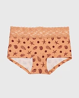 Boyshort Panty with Lace Trim She Sells Sea Shells