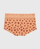 Boyshort Panty with Lace Trim She Sells Sea Shells