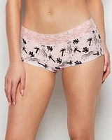 Boyshort Panty with Lace Trim Sand and Surf