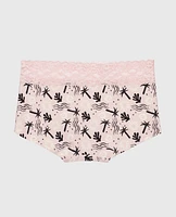 Boyshort Panty with Lace Trim Sand and Surf