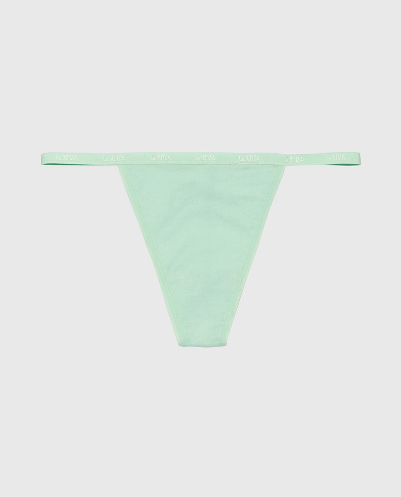 G-Sring Panty with Logo Trim Mist Green