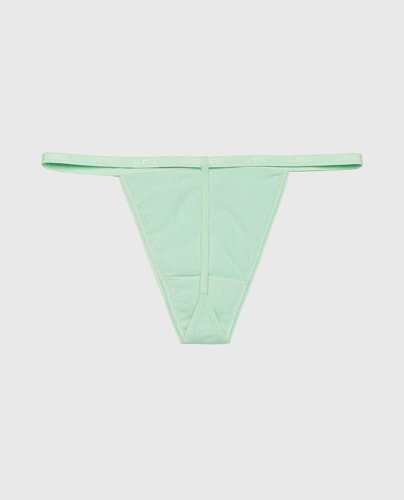 G-Sring Panty with Logo Trim Mist Green