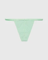 G-Sring Panty with Logo Trim Mist Green
