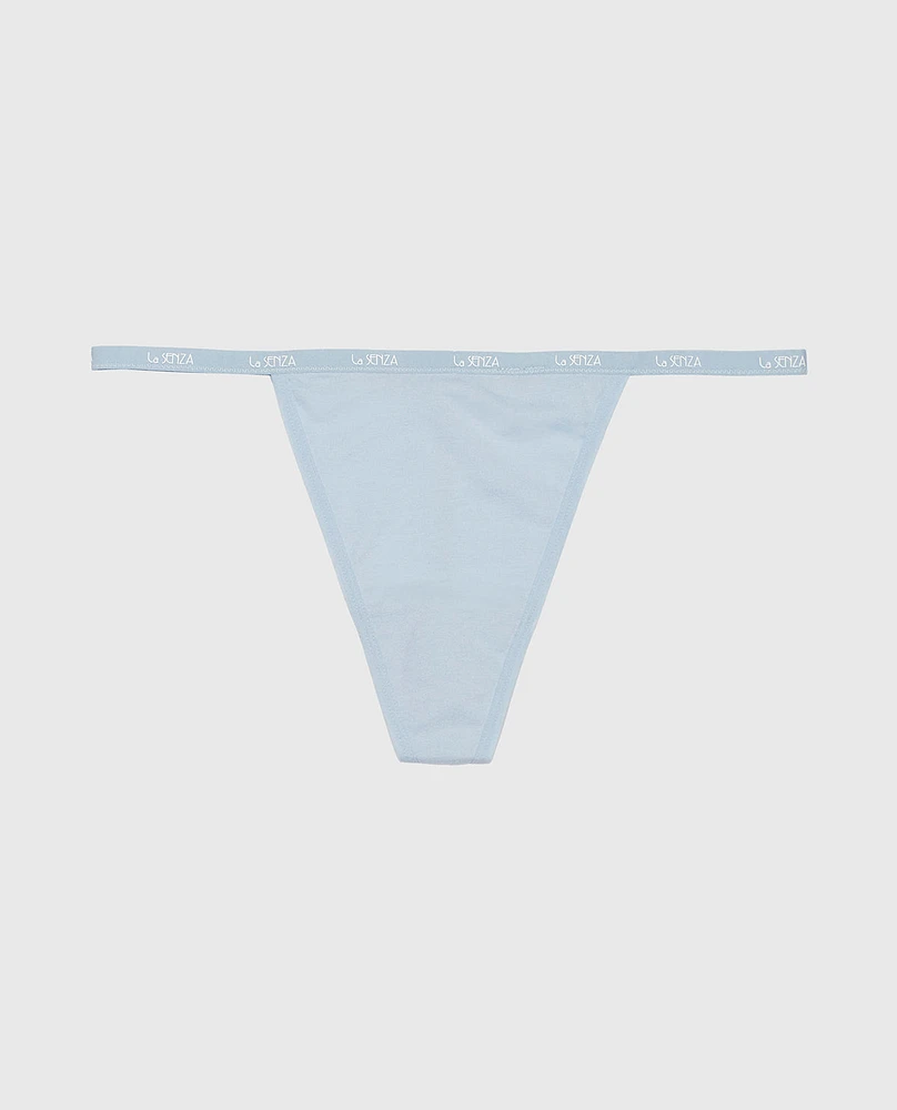 G-Sring Panty with Logo Trim Subdued Blue