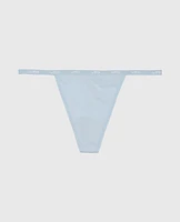 G-Sring Panty with Logo Trim Subdued Blue