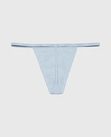 G-Sring Panty with Logo Trim Subdued Blue