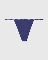 G-Sring Panty with Logo Trim Dusk Blue