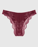 Culotte Cheeky avec dos en dentelle rouge somptueux