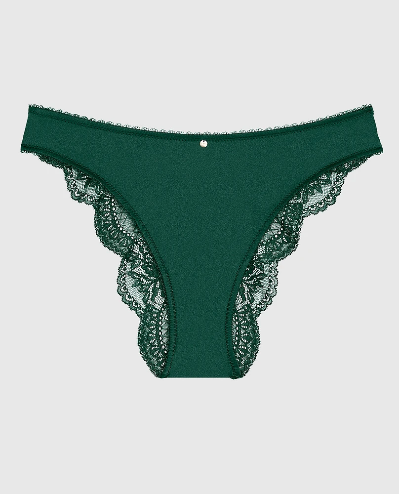 Culotte Cheeky à jambe échancrée avec dentelle au dos