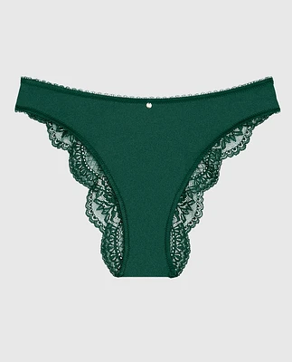 Culotte Cheeky à jambe échancrée avec dentelle au dos