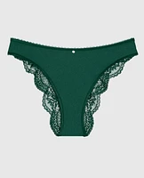 Culotte Cheeky à jambe échancrée avec dentelle au dos