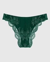Culotte Cheeky à jambe échancrée avec dentelle au dos