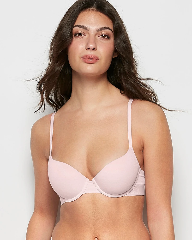 Lightly Lined Demi Bra with Logo Iced Lilac