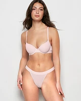 Lightly Lined Demi Bra with Logo Iced Lilac