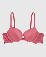 Push Up Bra with Lace Wing Romantic Pink