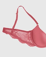 Push Up Bra with Lace Wing Romantic Pink