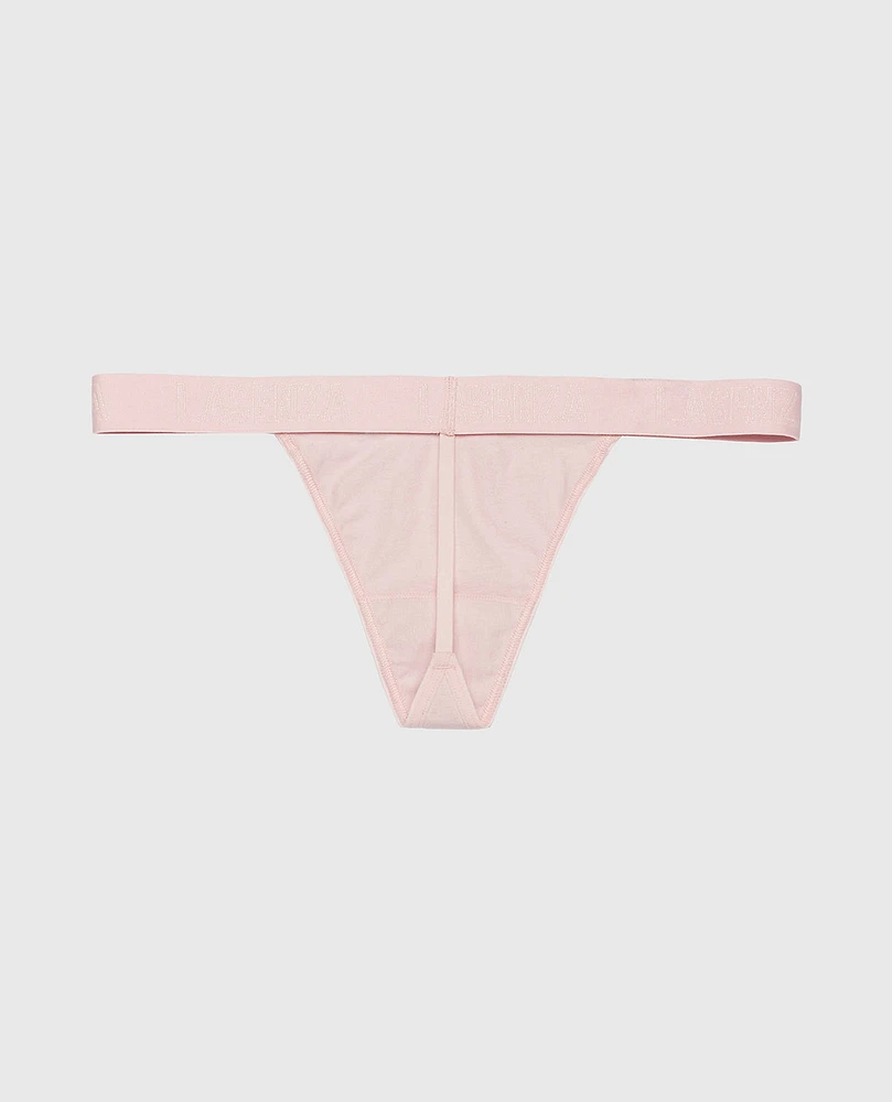G-String Panty with Logo Band Iced Lilac