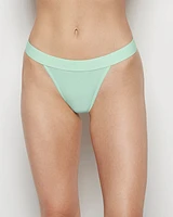 G-String Panty with Logo Band Mist Green